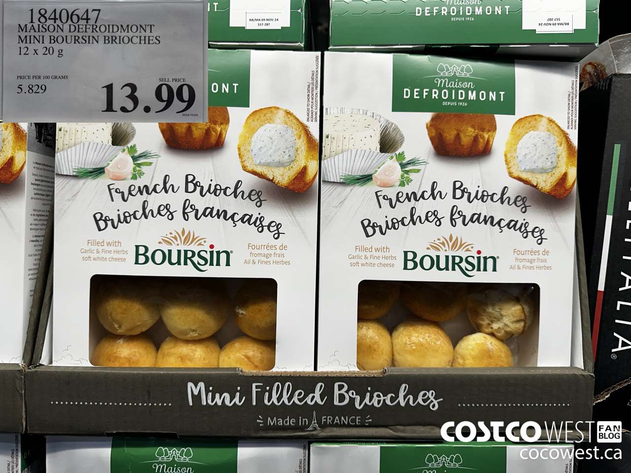 1840647 MAISON DEFROIDMONT MINI BOURSIN BRICHES 12 X 20G $13.99