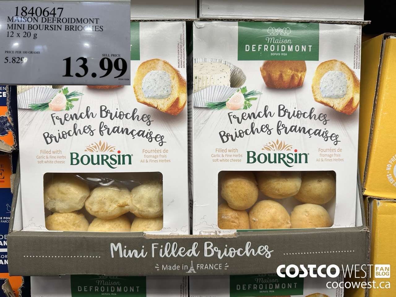 1840647 MAISON DEFROIDMONT MINI BOURSIN BRICHES 12 X 20G $13.99