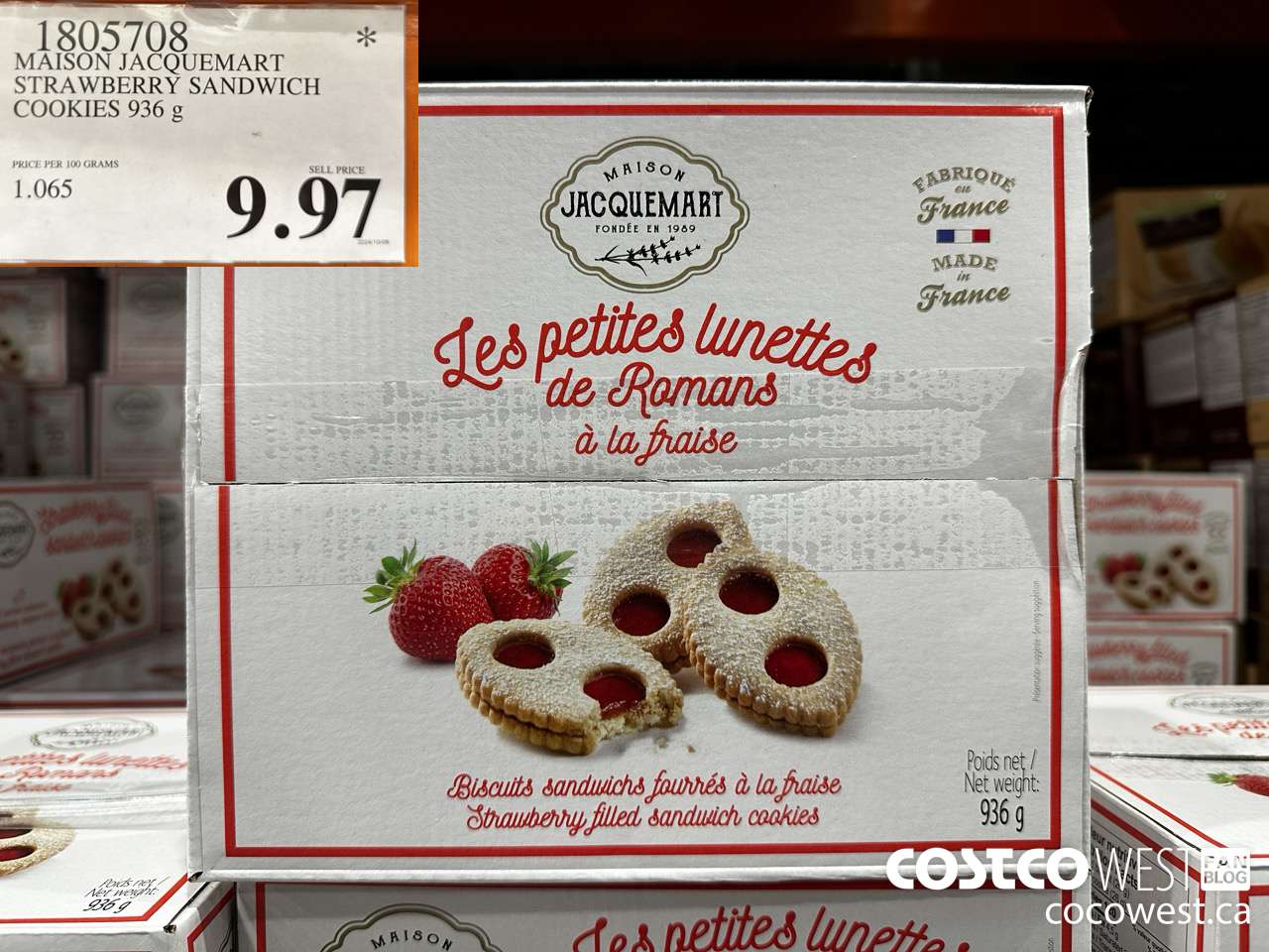 1805708 MAISON JACQUEMART STRAWBERRY SANDWICH COOKIES 936G $9.97