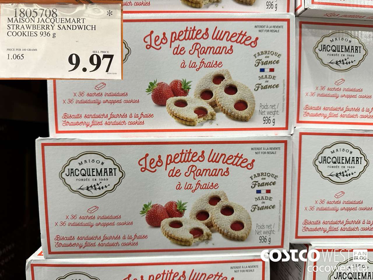1805708 MAISON JACQUEMART STRAWBERRY SANDWICH COOKIES 936G $9.97