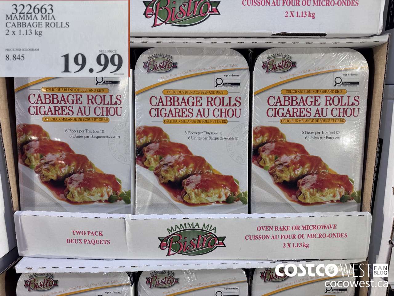 322663 MAMMA MIA CABBAGE ROLLS 2 X 1.13KG $19.99
