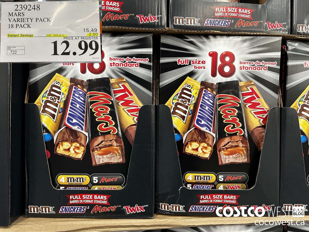 239248 MARS VARIETY PACK 18 PACK ($2.50 INSTANT SAVINGS EXPIRES ON 2024-10-31) $12.99