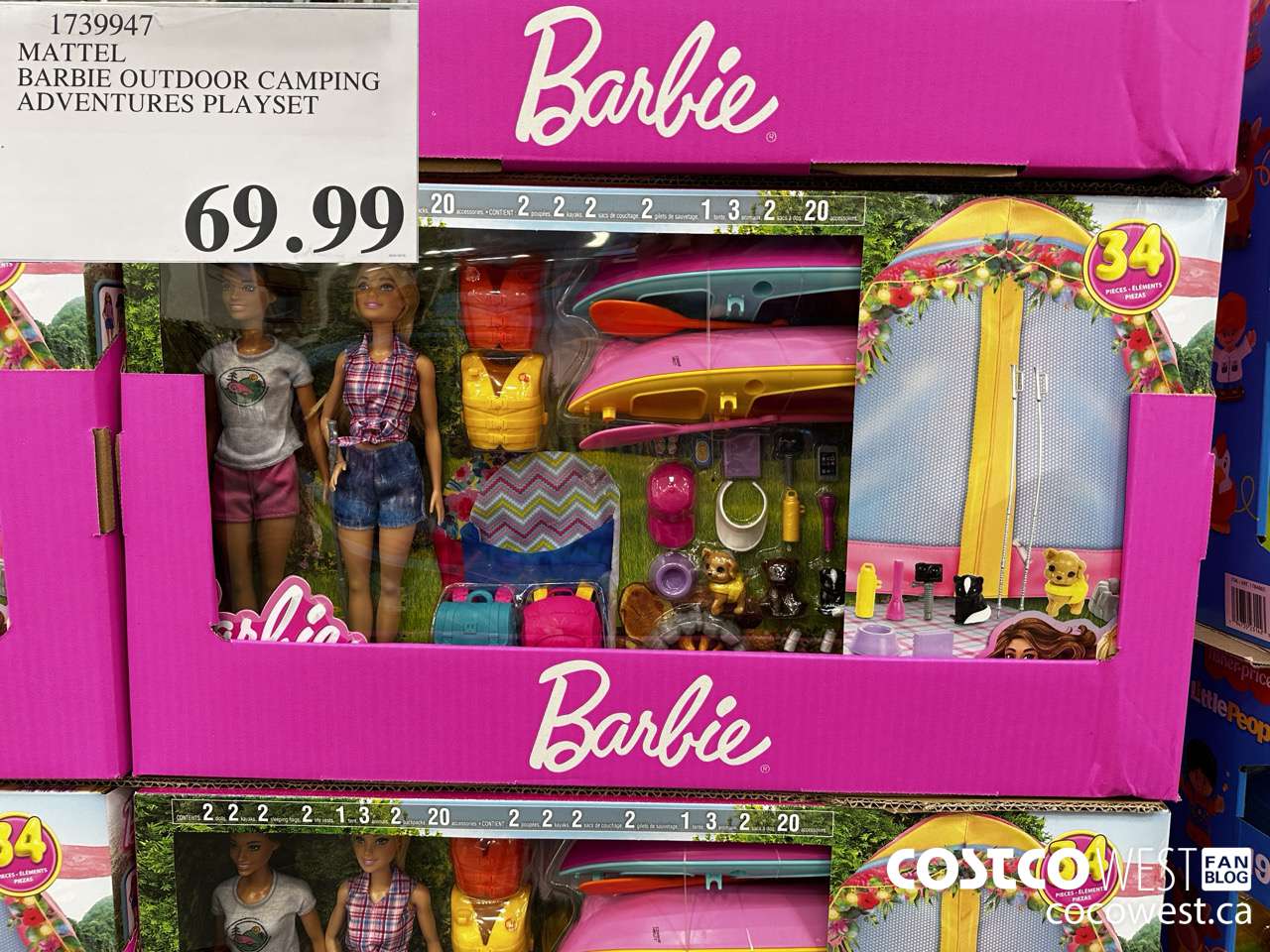 1739947 MATTEL BARBIE OUTDOOR CAMPING ADVENTURES PLAYSET  $69.99