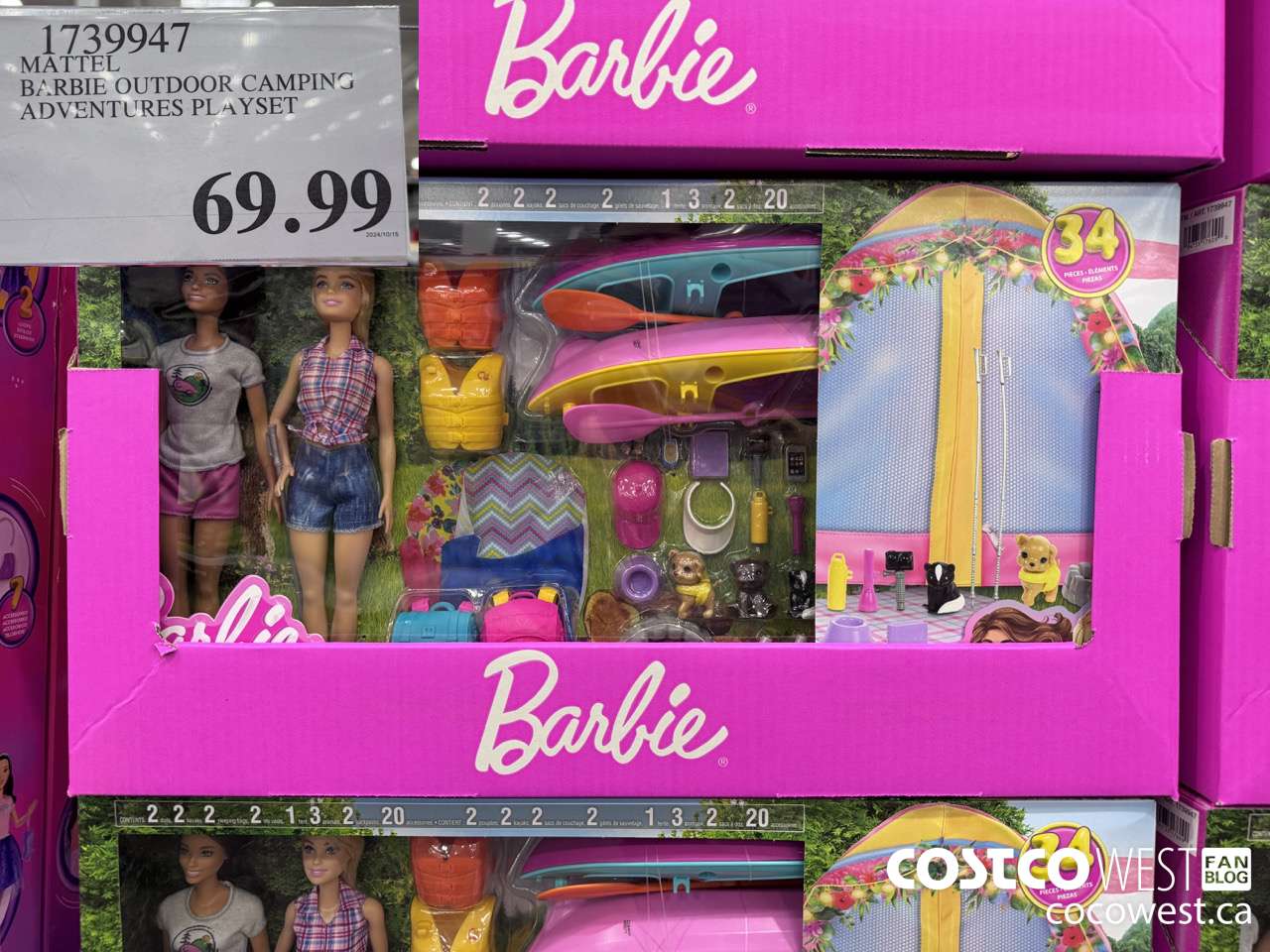 1739947 MATTEL BARBIE OUTDOOR CAMPING ADVENTURES PLAYSET  $69.99