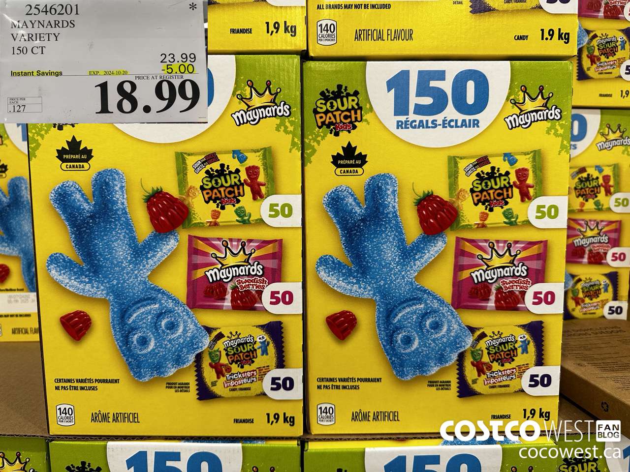 2546201 MAYNARDS VARIETY 150CT ($5.00 INSTANT SAVINGS EXPIRES ON 2024-10-20) $18.99