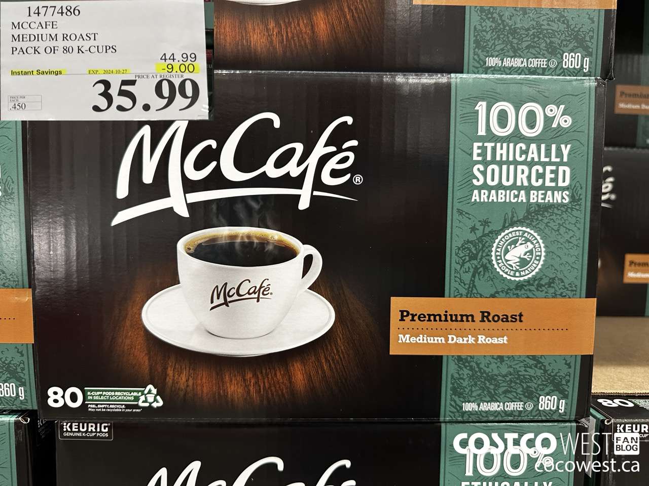 1477486 MCCAFE MEDIUM ROAST K-CUPS 80 COUNT  ($9.00 INSTANT SAVINGS EXPIRES ON 2024-10-27) $35.99