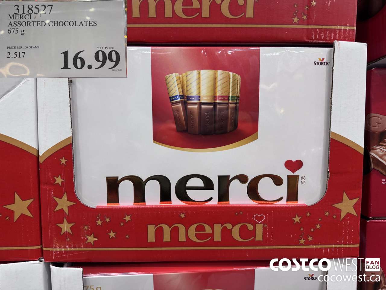 318527 MERCI ASSORTED CHOCOLATES 675 g $16.99