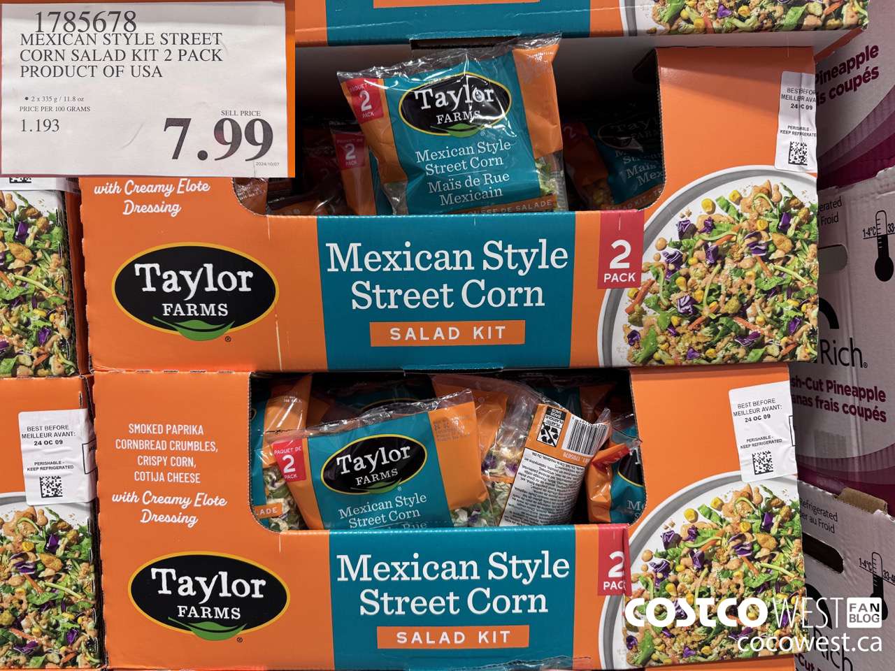 1785678 MEXICAN STYLE STREET CORN SALAD KIT 2 PACK PRODUCT OF USA $7.99