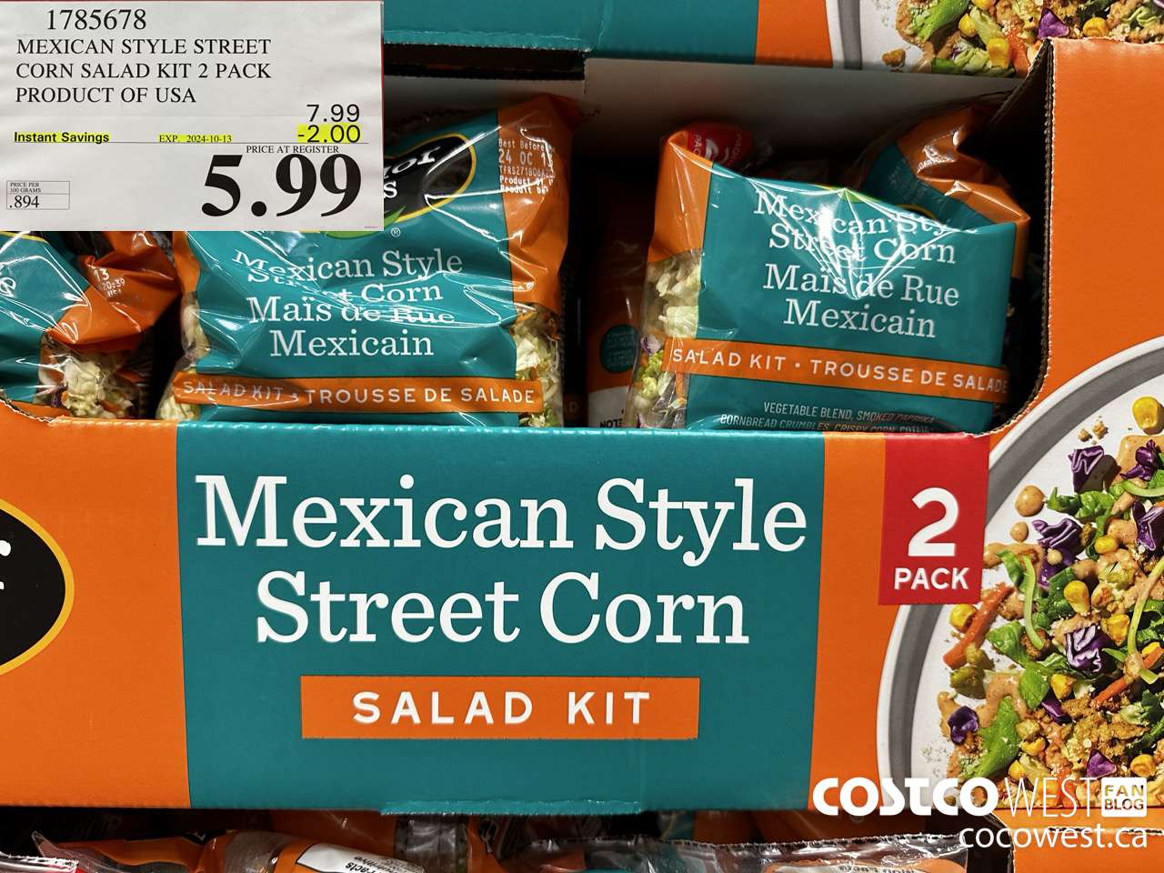 1785678 MEXICAN STYLE STREET CORN SALAD KIT 2 PACK PRODUCT OF USA ($2.00 INSTANT SAVINGS EXPIRES ON 2024-10-13) $5.99