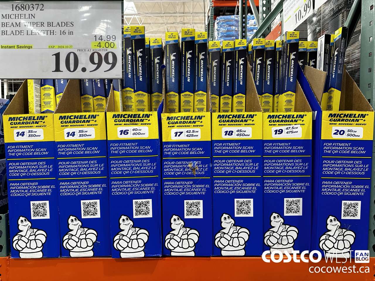 1680372 MICHELIN BEAM WIPER BLADES BLADE LENGTH 16 IN ($4.00 INSTANT SAVINGS EXPIRES ON 2024-10-27) $10.99