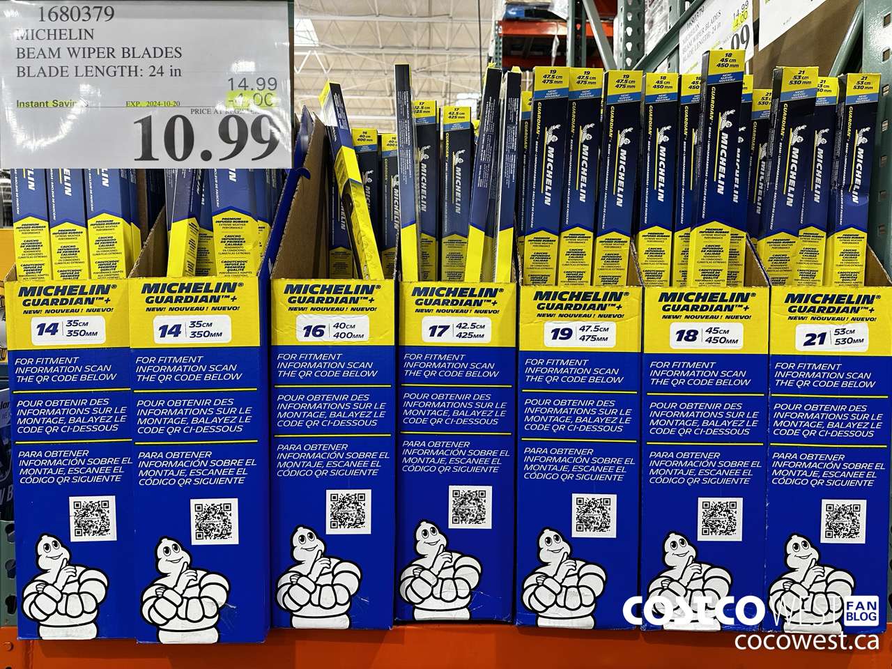 1680379 MICHELIN BEAM WIPER BLADES BLADE LENGTH 24IN ($4.00 INSTANT SAVINGS EXPIRES ON 2024-10-20) $10.99