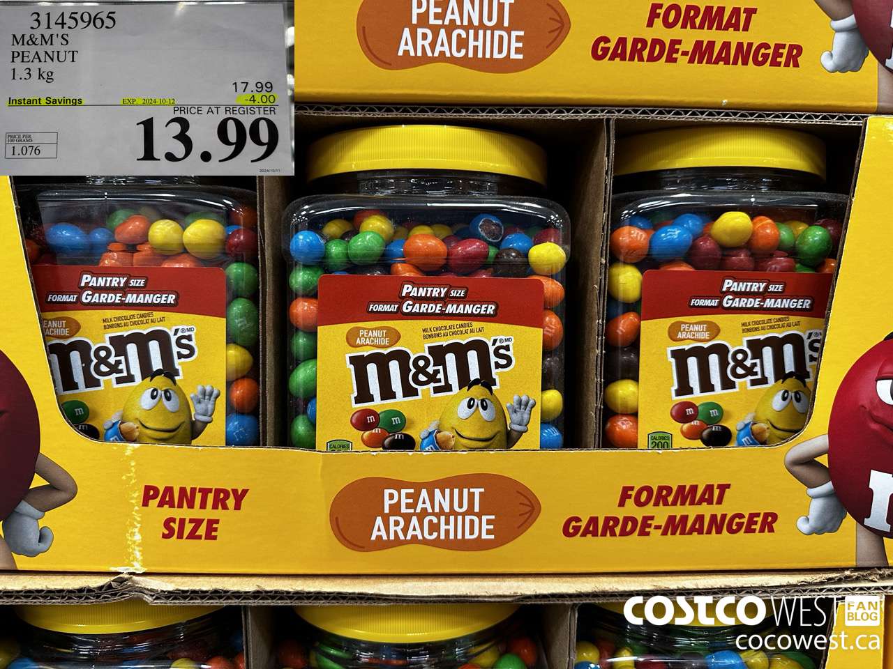 3145965 M&M'S PEANUT 1.3 KG ($4.00 INSTANT SAVINGS EXPIRES ON 2024-10-12) $13.99