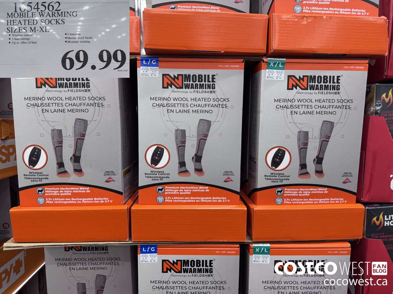 1654562 MOBILE WARMING HEATED SOCKS SIZES M-XL $69.99