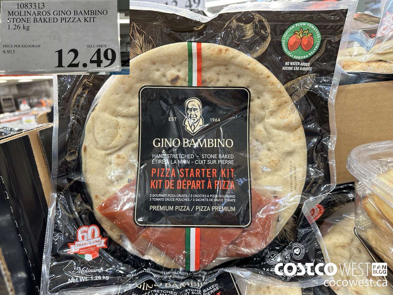 1083313 MOLINAROS GINO AMBINO STONE BAKED PIZZA KIT 1.26KG $12.49