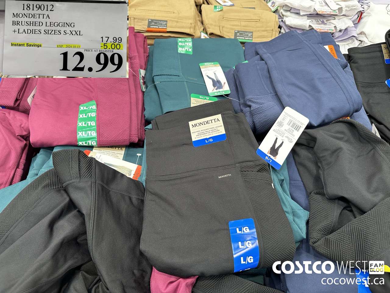 1819012 MONDETTA BRUSHED LEGGING LADIES SIZES S-XXL ($5.00 INSTANT SAVINGS EXPIRES ON 2024-10-13) $12.99