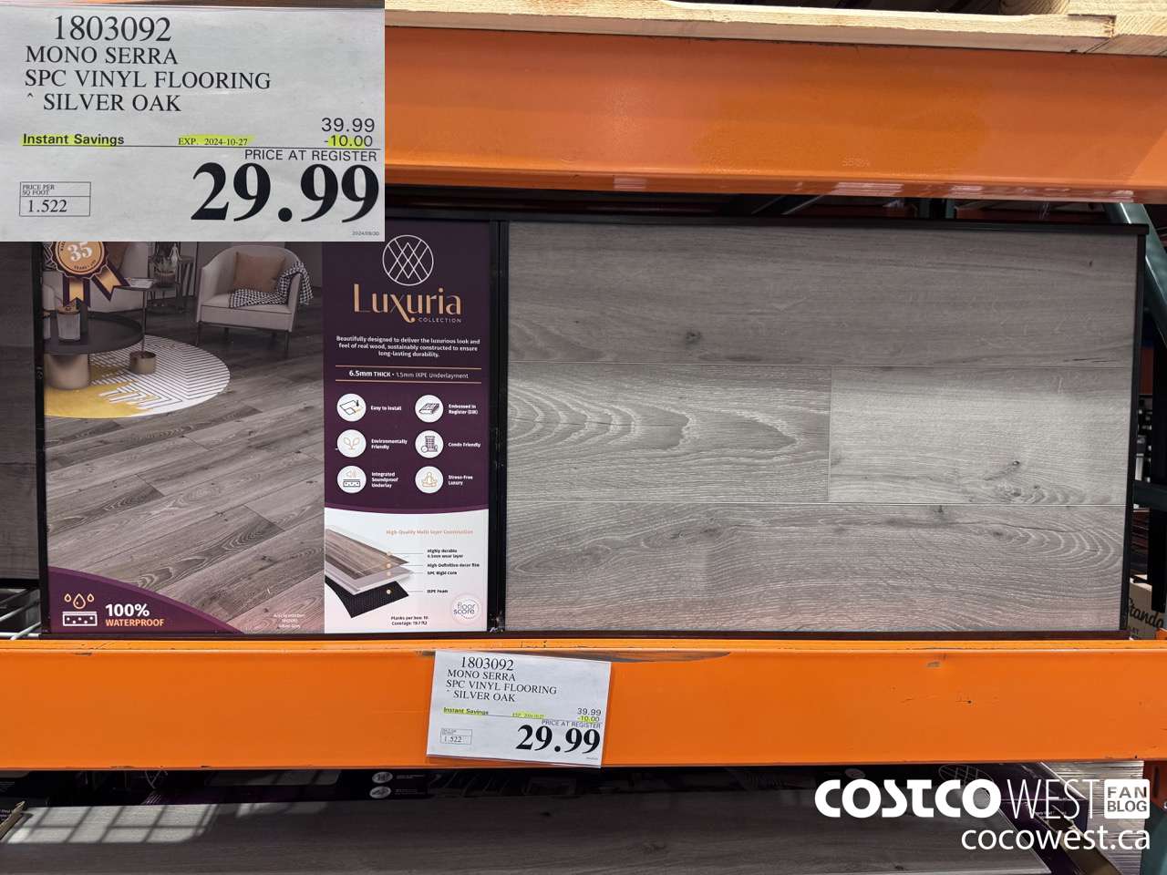 1803092 MONO SERRA SPC VINYL FLOORING SILVER OAK ($10.00 INSTANT SAVINGS EXPIRES ON 2024-10-27) $29.99