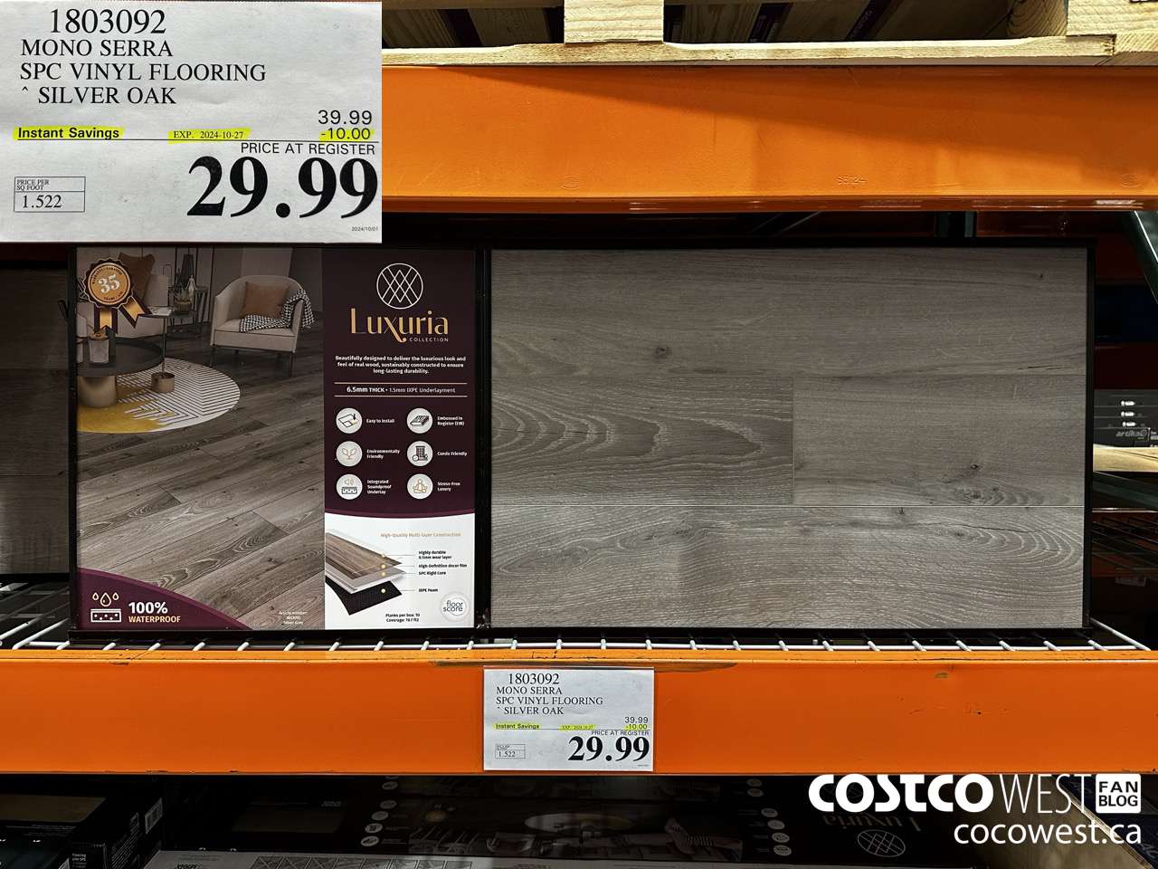 1803092 MONO SERRA SPC VINYL FLOORING SILVER OAK ($10.00 INSTANT SAVINGS EXPIRES ON 2024-10-27) $29.99