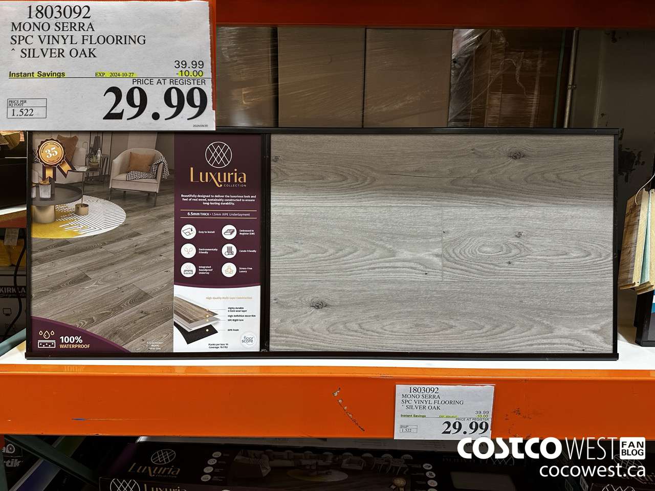 1803092 MONO SERRA SPC VINYL FLOORING SILVER OAK ($10.00 INSTANT SAVINGS EXPIRES ON 2024-10-27) $29.99