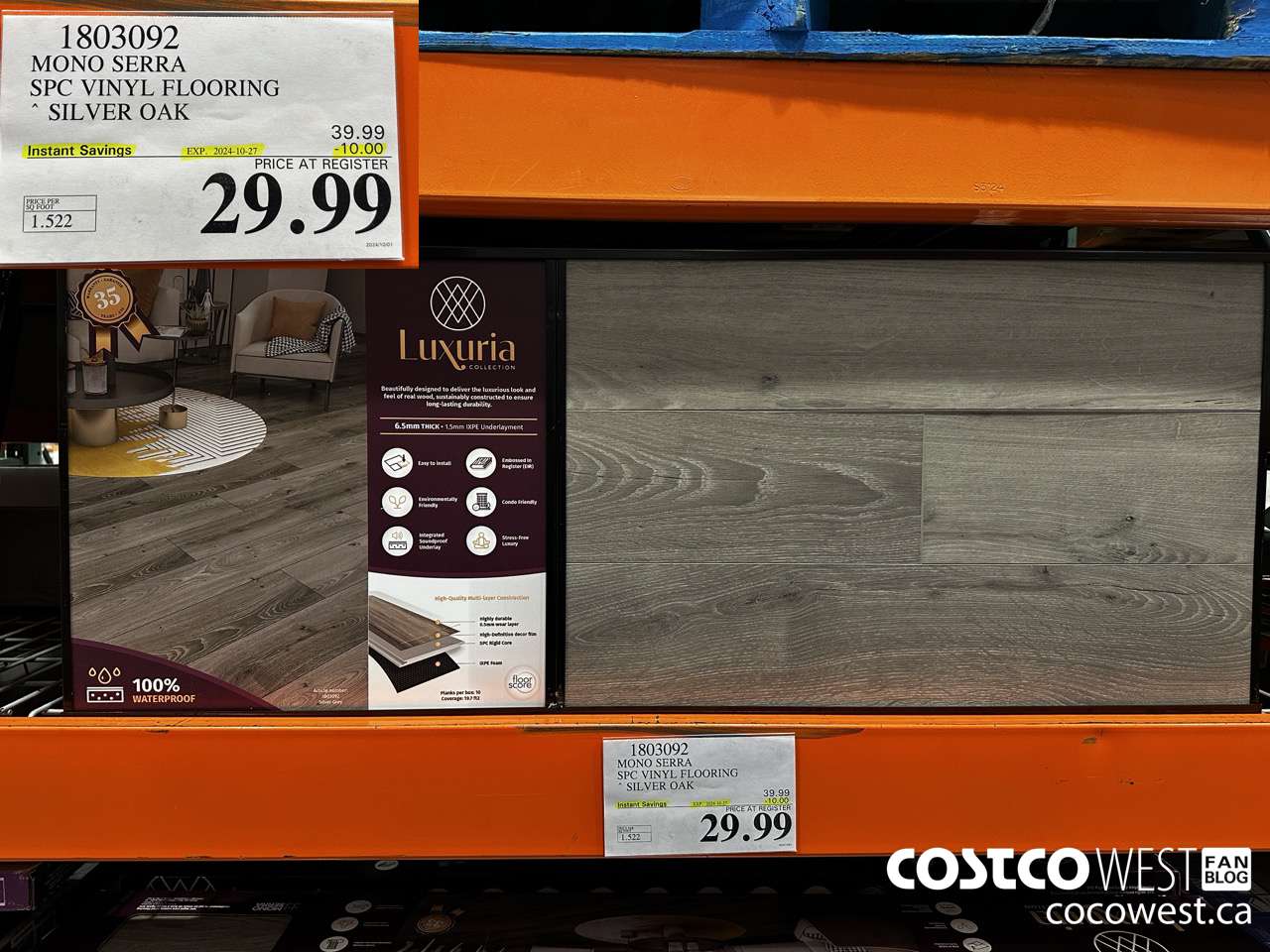 1803092 MONO SERRA SPC VINYL FLOORING SILVER OAK ($10.00 INSTANT SAVINGS EXPIRES ON 2024-10-27) $29.99