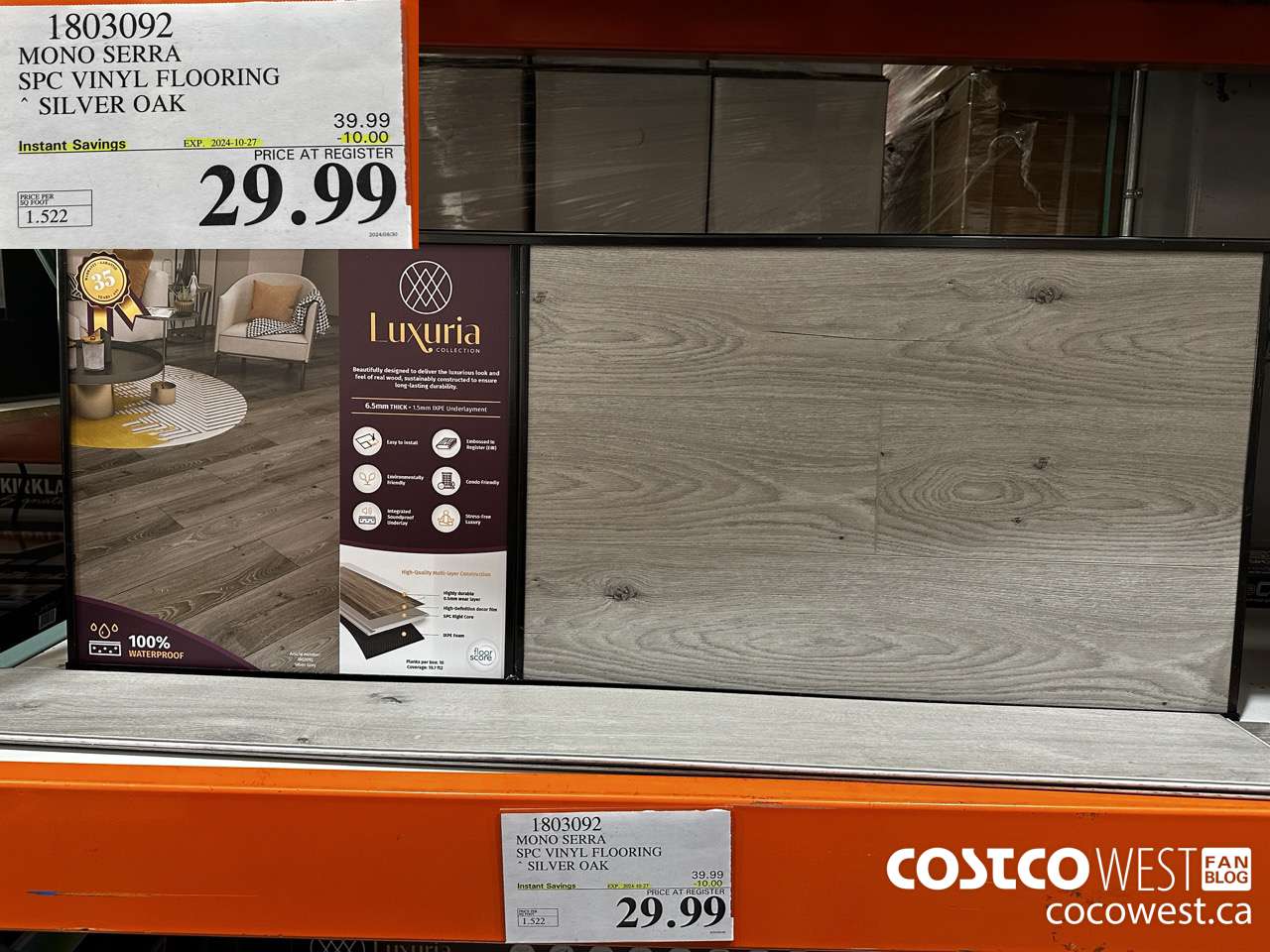 1803092 MONO SERRA SPC VINYL FLOORING SILVER OAK ($10.00 INSTANT SAVINGS EXPIRES ON 2024-10-27) $29.99