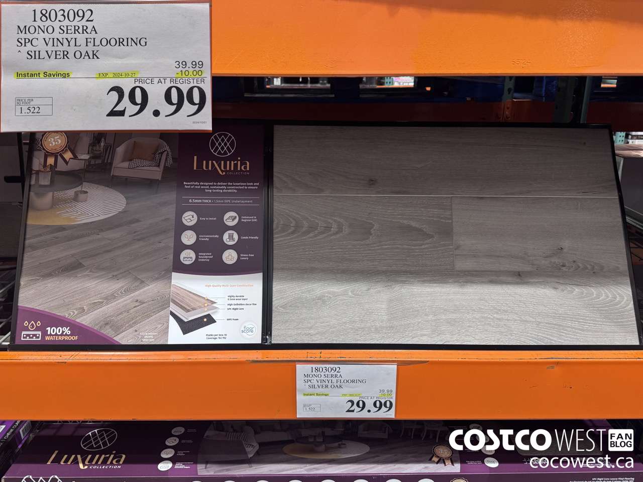1803092 MONO SERRA SPC VINYL FLOORING SILVER OAK ($10.00 INSTANT SAVINGS EXPIRES ON 2024-10-27) $29.99