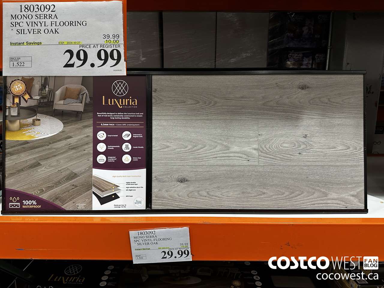 1803092 MONO SERRA SPC VINYL FLOORING SILVER OAK ($10.00 INSTANT SAVINGS EXPIRES ON 2024-10-27) $29.99