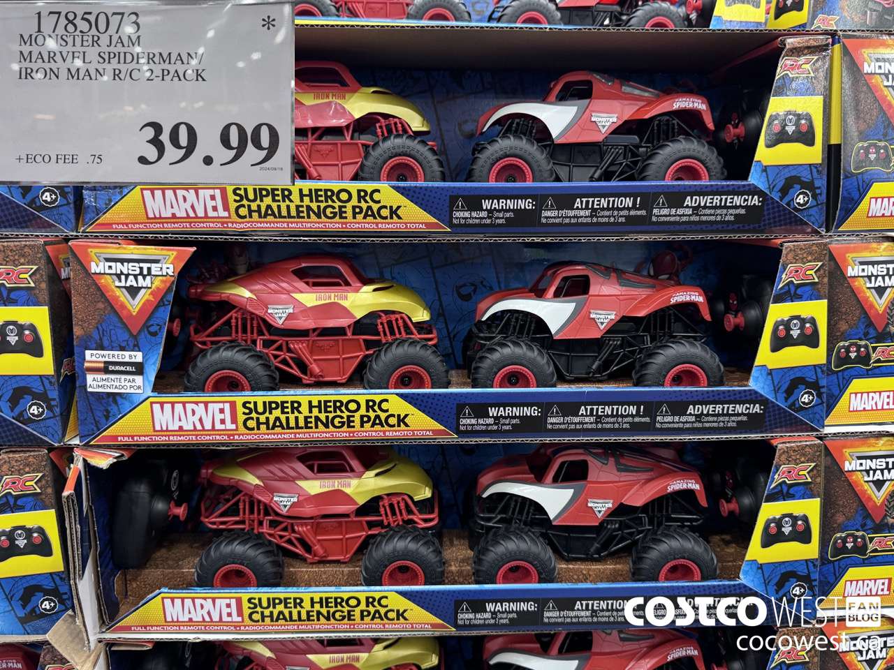 1785073 MONSTER JAM MARVEL SPIDERMAN/IRON MAN R/C 2-PACK $39.99