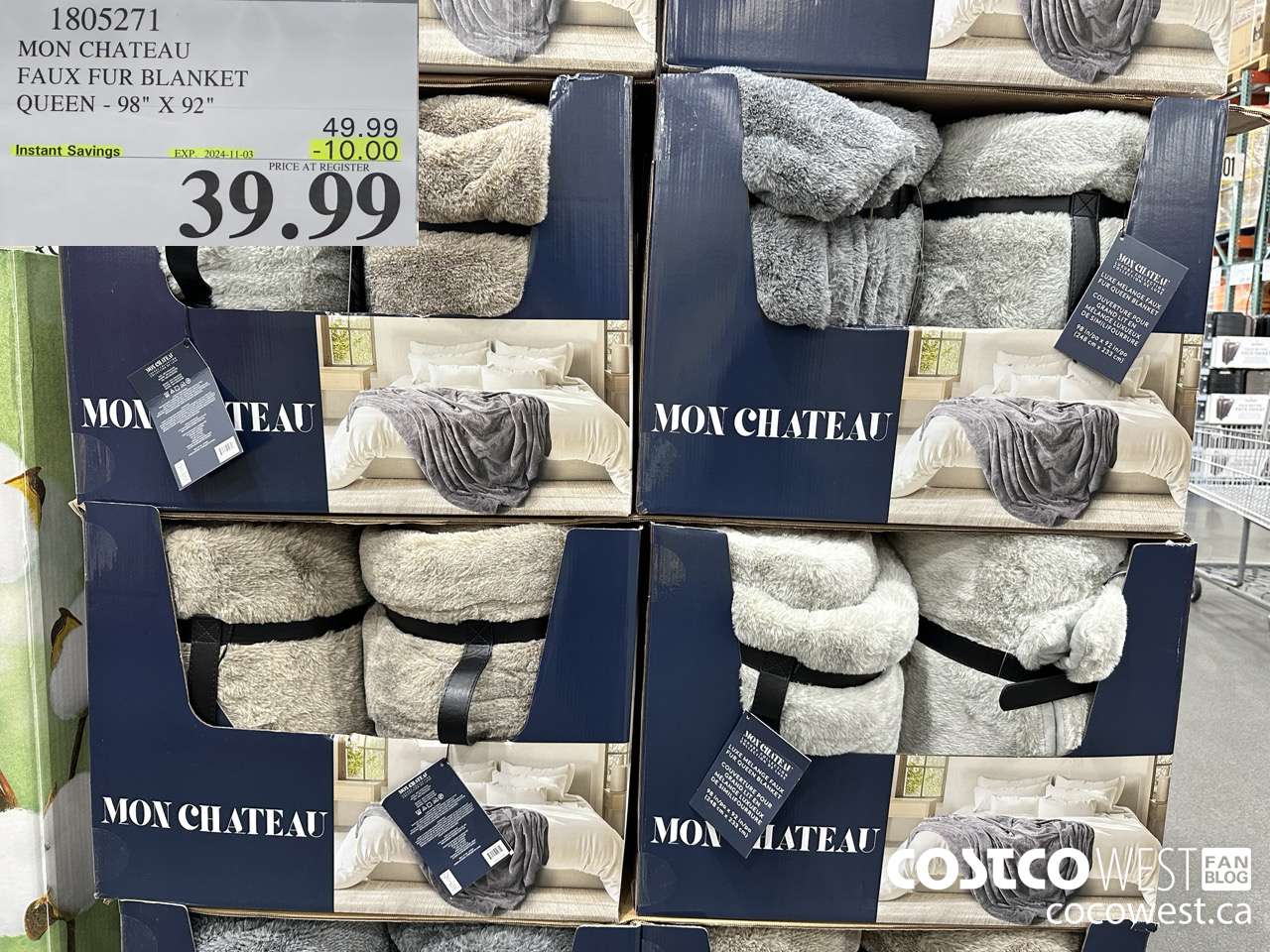 1805271 MON CHATEAU FAUX FUR BLANKET QUEEN 98