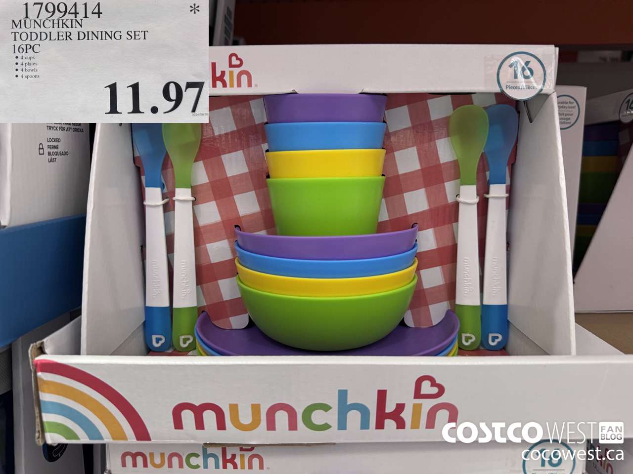 1799414 MUNCHKIN TODDLER DINING SET 16PC $11.97