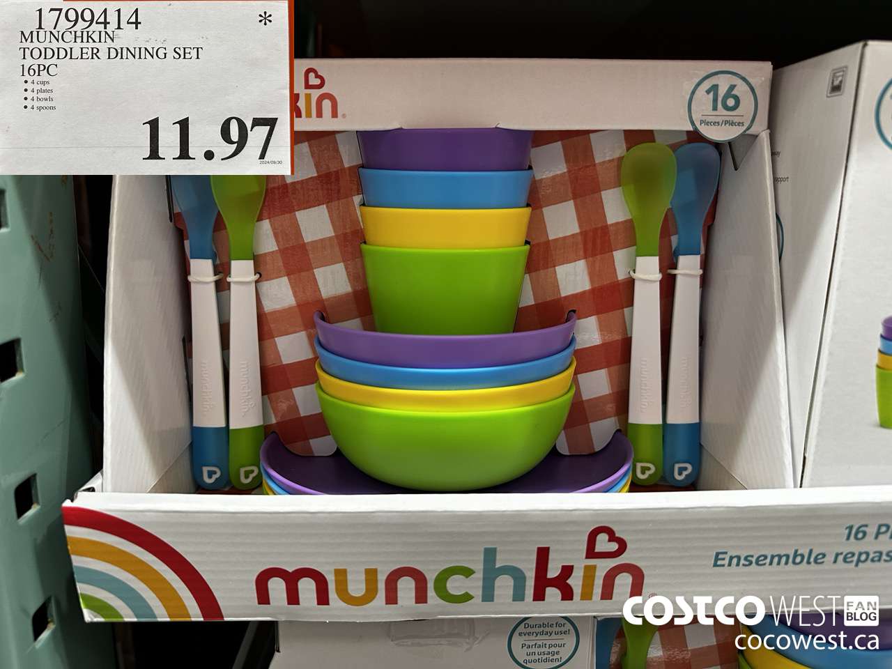 1799414 MUNCHKIN TODDLER DINING SET 16PC $11.97