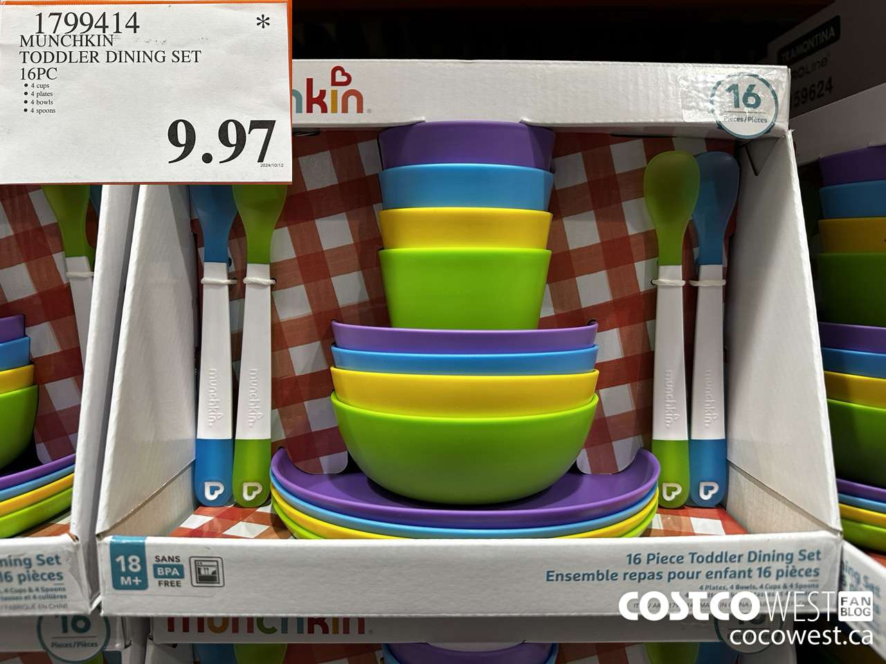 1799414 MUNCHKIN TODDLER DINING SET 16PC $9.97