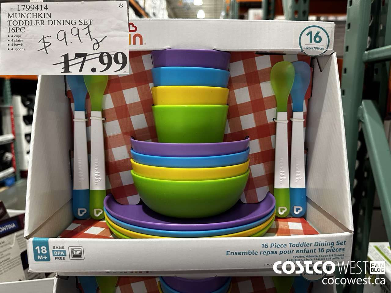 1799414 MUNCHKIN TODDLER DINING SET 16PC $9.97