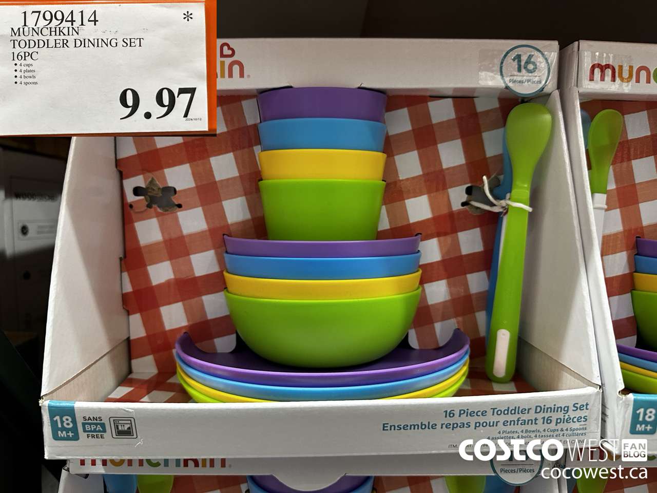 1799414 MUNCHKIN TODDLER DINING SET 16PC $9.97