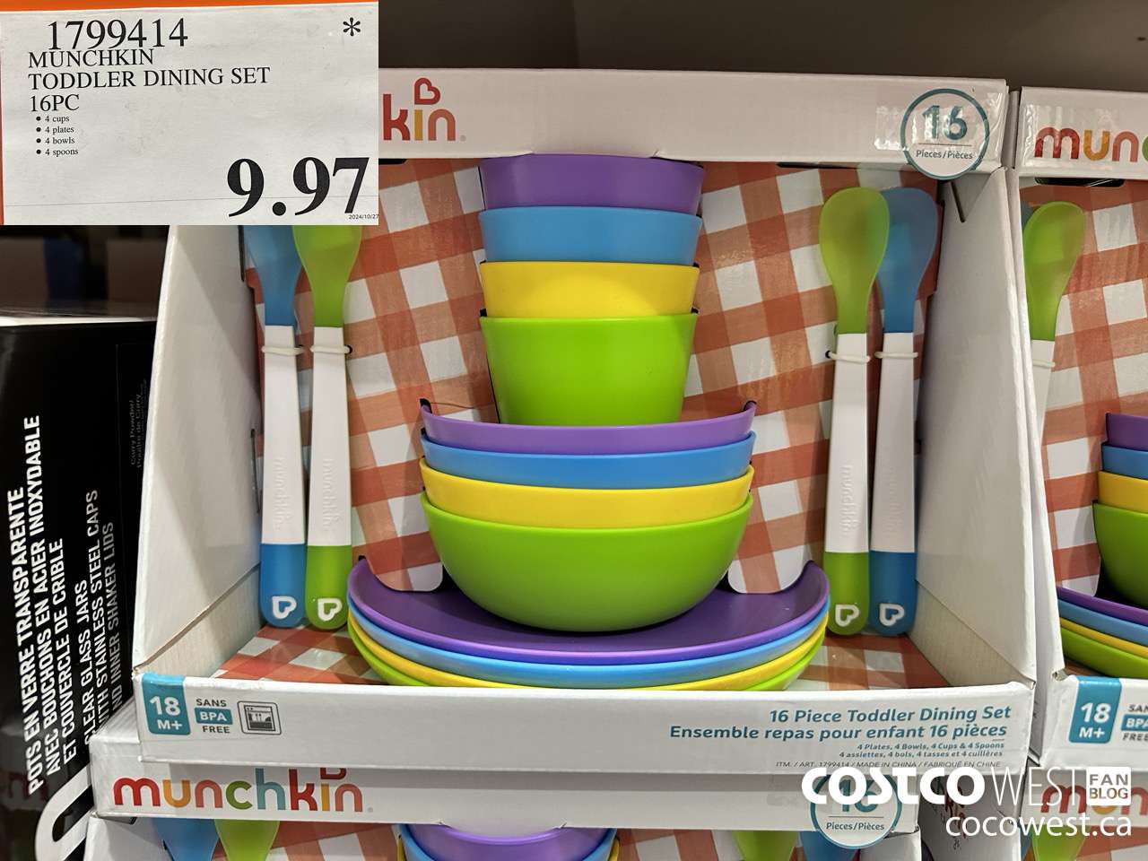 1799414 MUNCHKIN TODDLER DINING SET 16PC $9.97