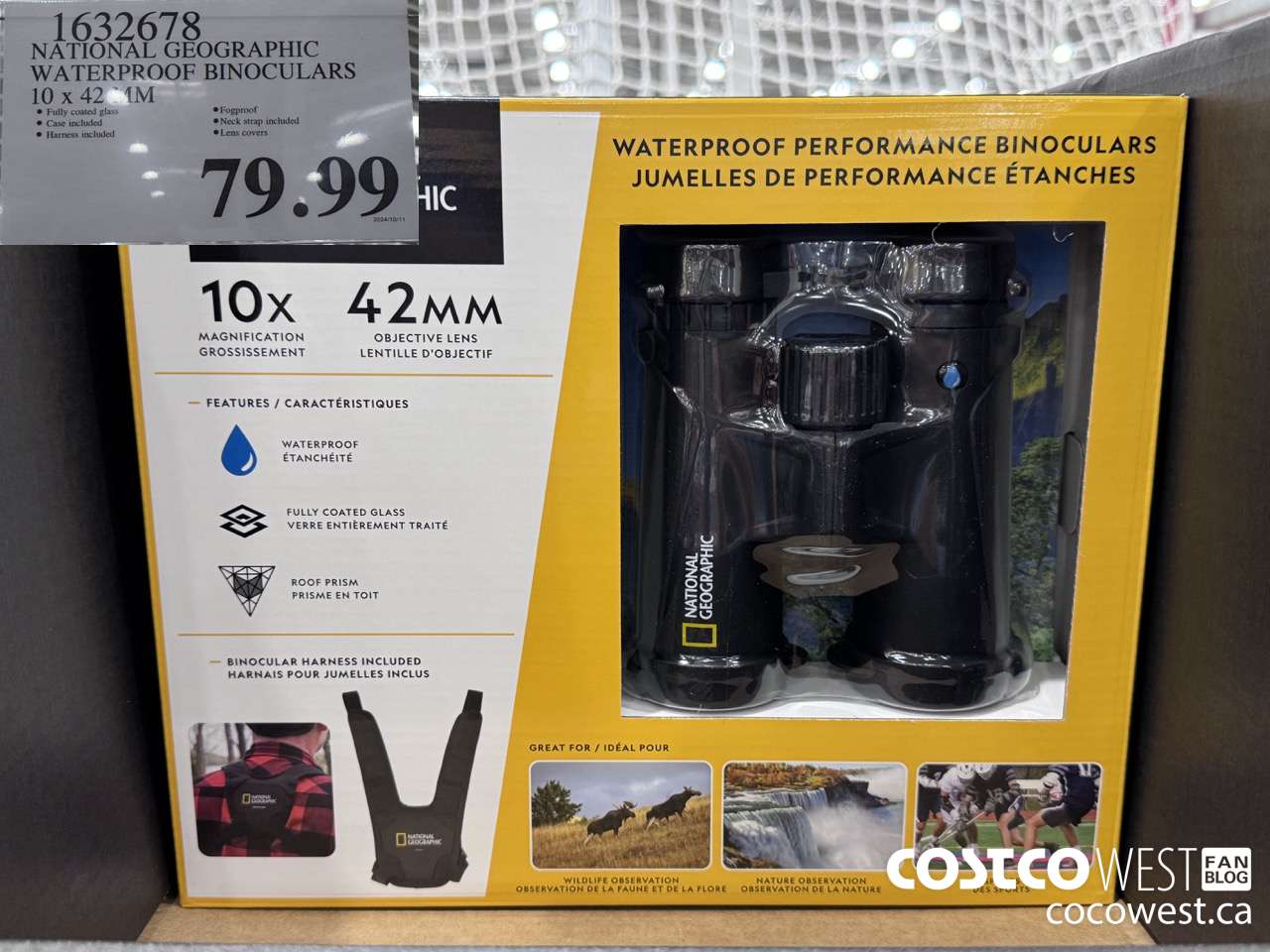 1632678 NATIONAL GEOGRAPHIC WATERPROOF BINOCULARS 10 X 42 MM $79.99