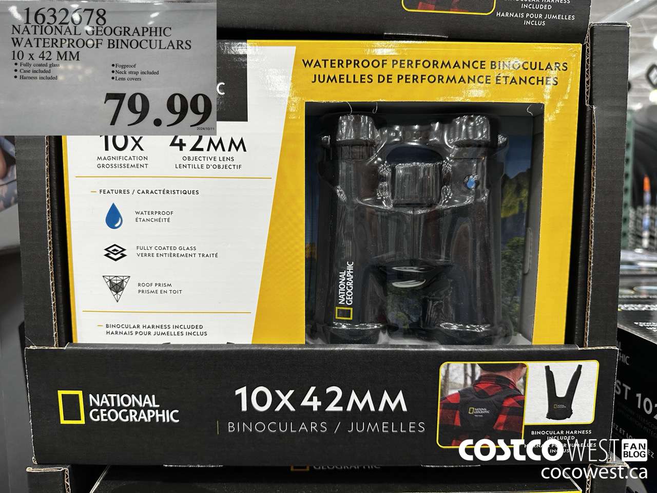 1632678 NATIONAL GEOGRAPHIC WATERPROOF BINOCULARS 10 X 42 MM $79.99