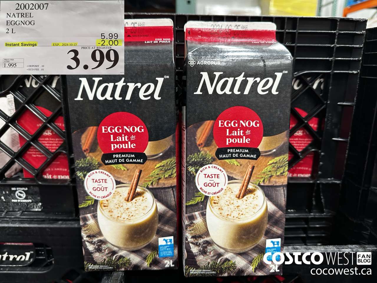 2002007 NATREL EGG NOG 2 L ($2.00 INSTANT SAVINGS EXPIRES ON 2024-10-13) $3.99