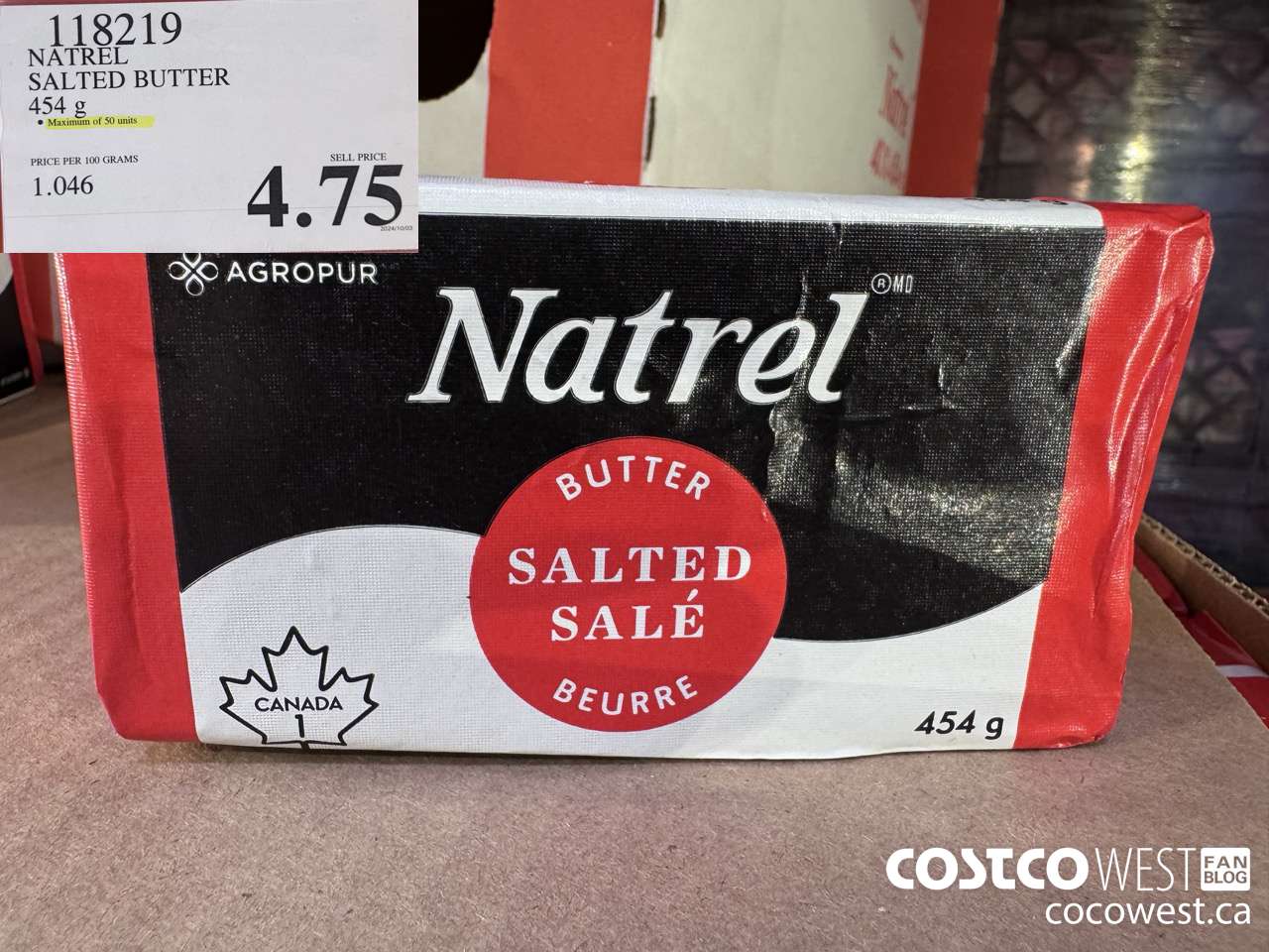 118219 NATREL SALTED BUTTER 454 g $4.75