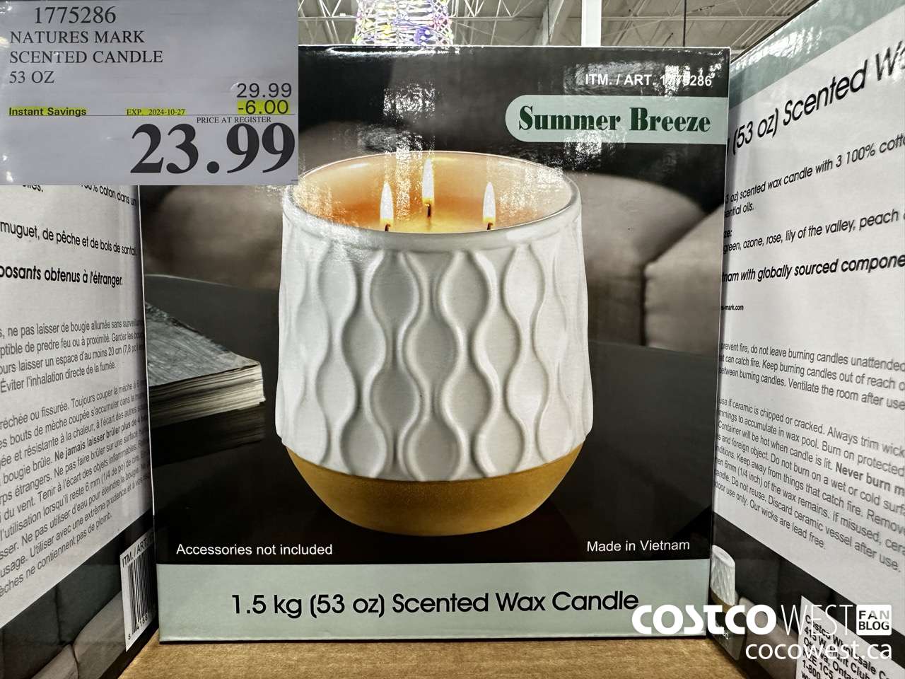 1775286 NATURE'S MARK SCENTED CANDLE 53 OZ ($6.00 INSTANT SAVINGS EXPIRES ON 2024-10-27) $23.99