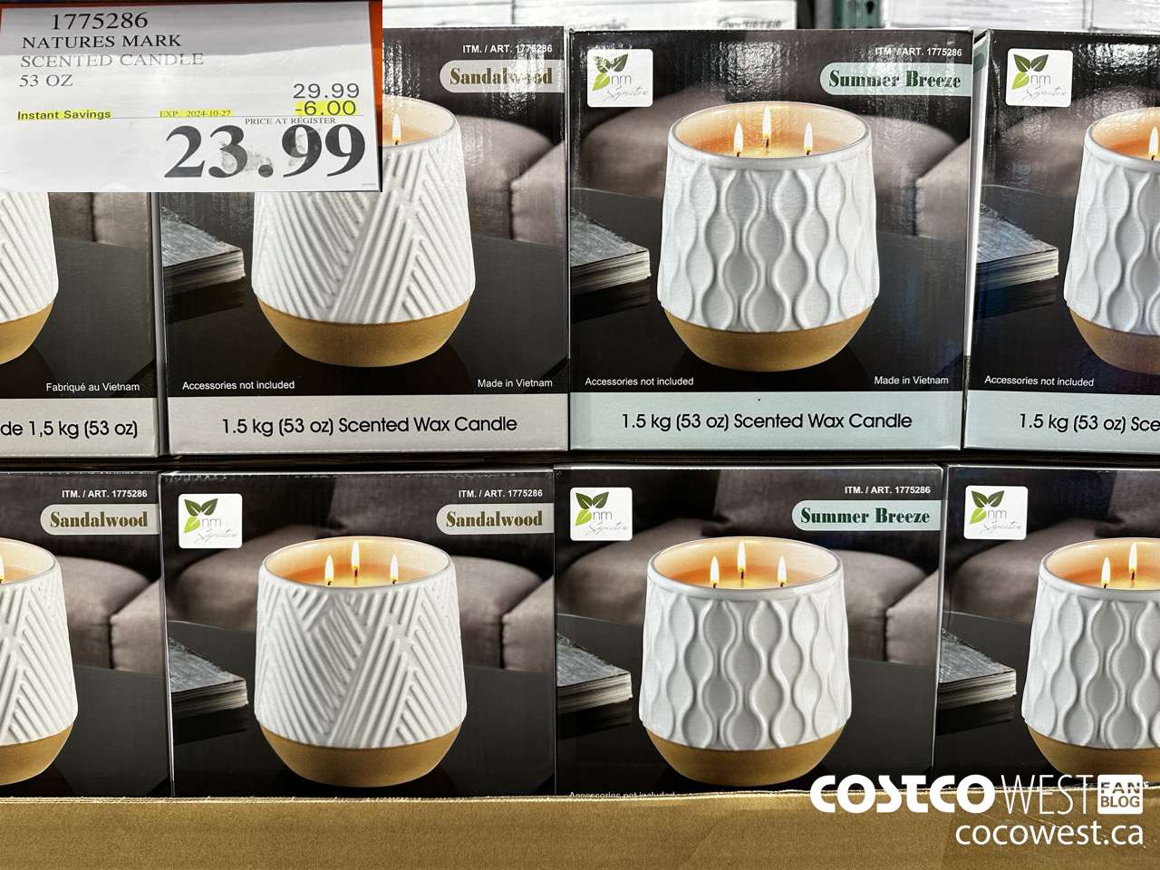 1775286 NATURE'S MARK SCENTED CANDLE 53 OZ ($6.00 INSTANT SAVINGS EXPIRES ON 2024-10-27) $23.99