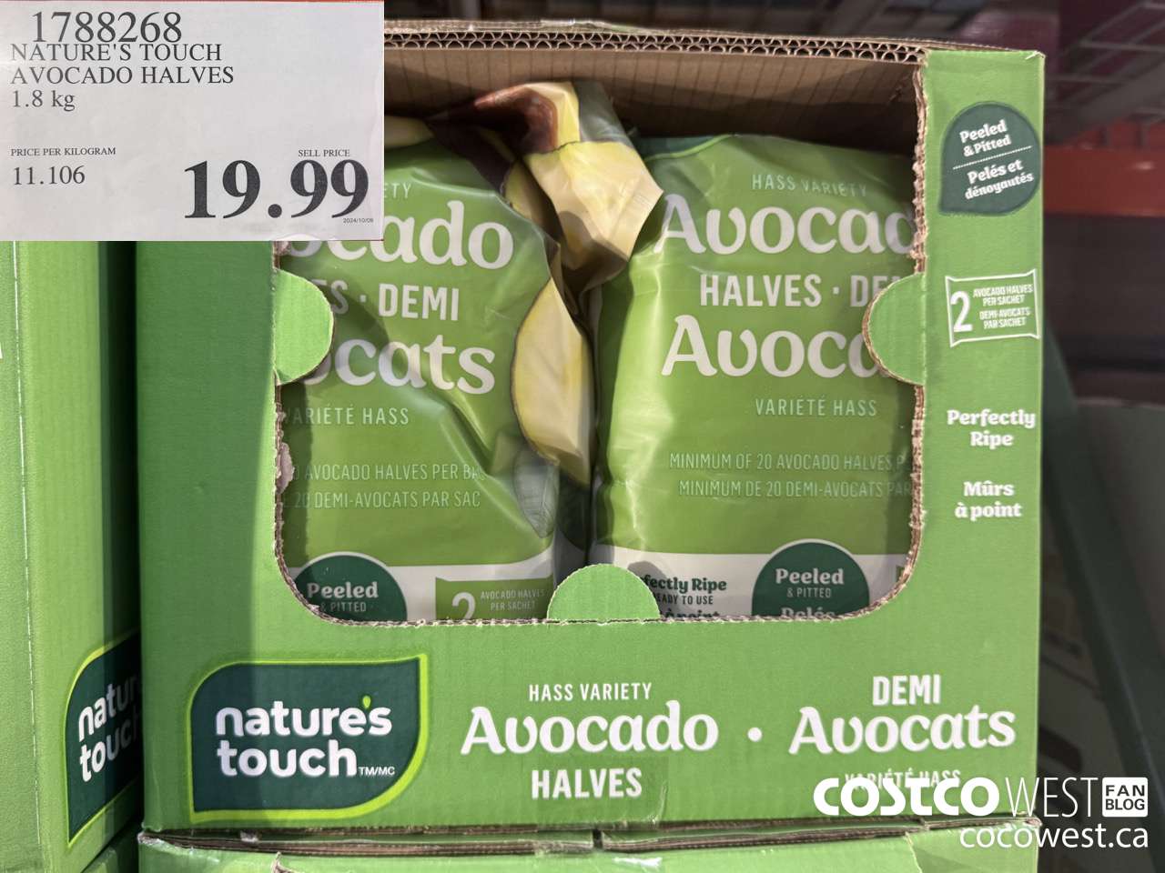 1788268 NATURE'S TOUCH AVOCADO HALVES 1.8KG $19.99