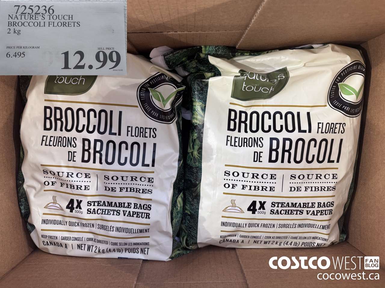 725236 NATURE'S TOUCH BROCCOLI FLORETS 2 kg $12.99