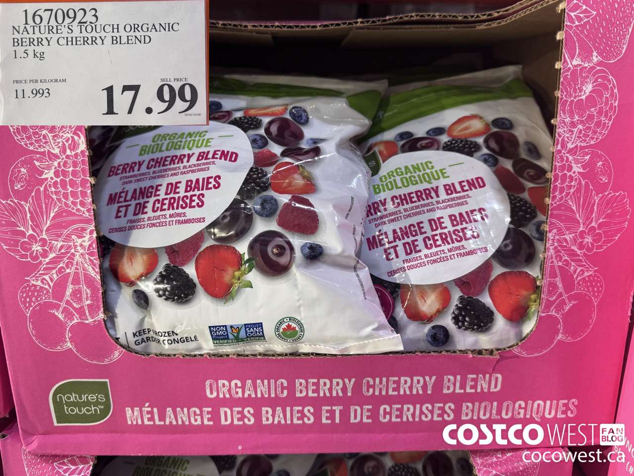 1670923 NATURE'S TOUCH ORGANIC BERRY CHERRY BLEND 1.5 KG $17.99