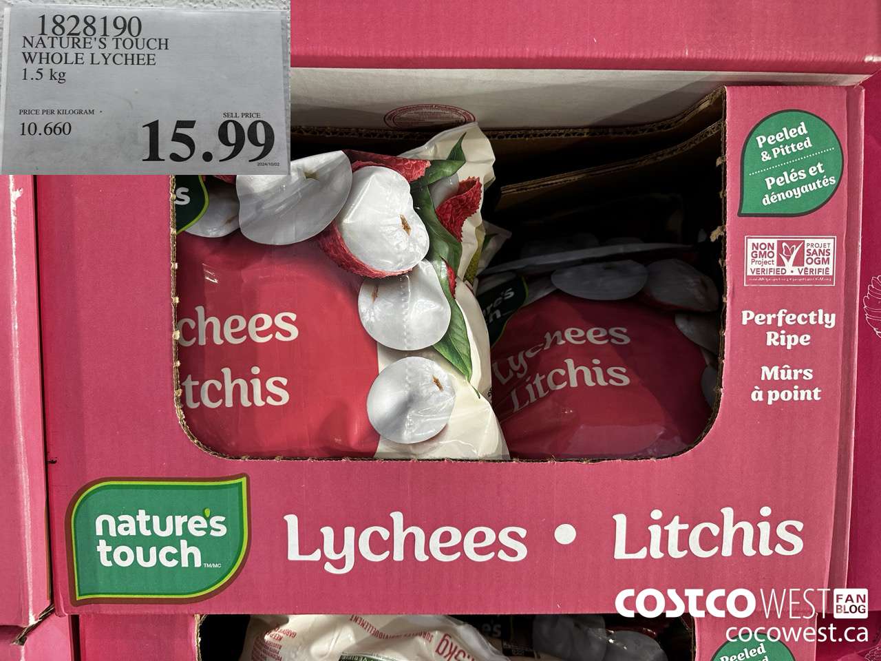 1828190 NATURE'S TOUCH WHOLE LYCHEE 1.5KG $15.99