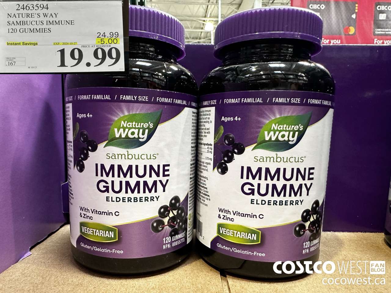 2463594 NATURE'S WAY SAMBUCUS IMMUNE 120 GUMMIES ($5.00 INSTANT SAVINGS EXPIRES ON 2024-10-27) $19.99