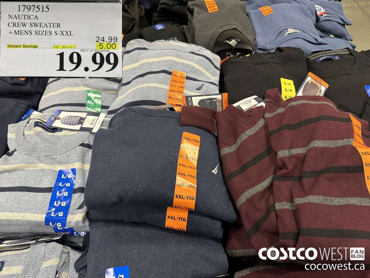 1797515 NAUTICA CREW SWEATER MENS SIZES S-XXL ($5.00 INSTANT SAVINGS EXPIRES ON 2024-10-13) $19.99