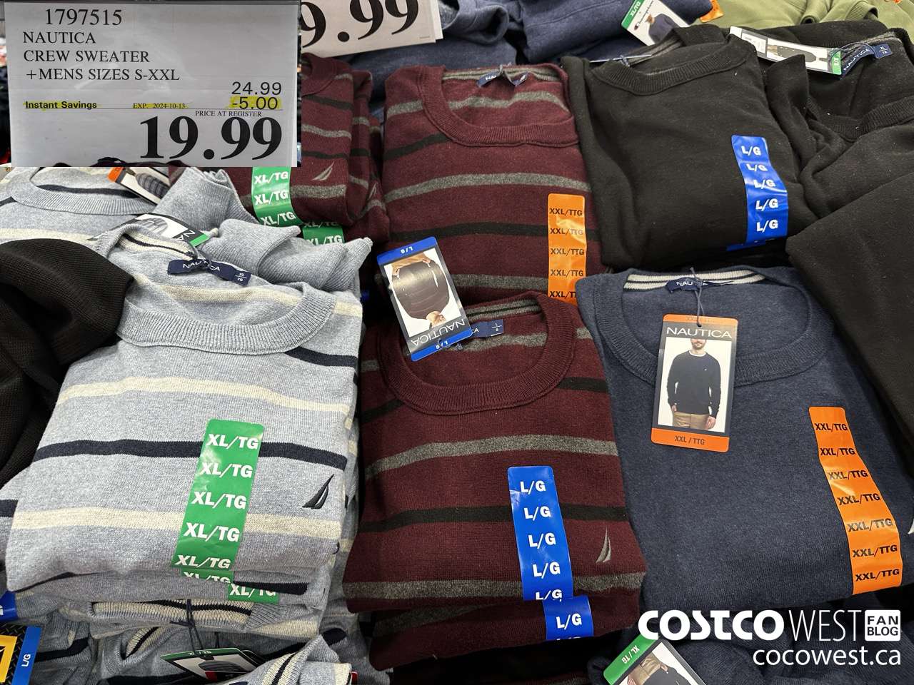 1797515 NAUTICA CREW SWEATER MENS SIZES S-XXL ($5.00 INSTANT SAVINGS EXPIRES ON 2024-10-13) $19.99