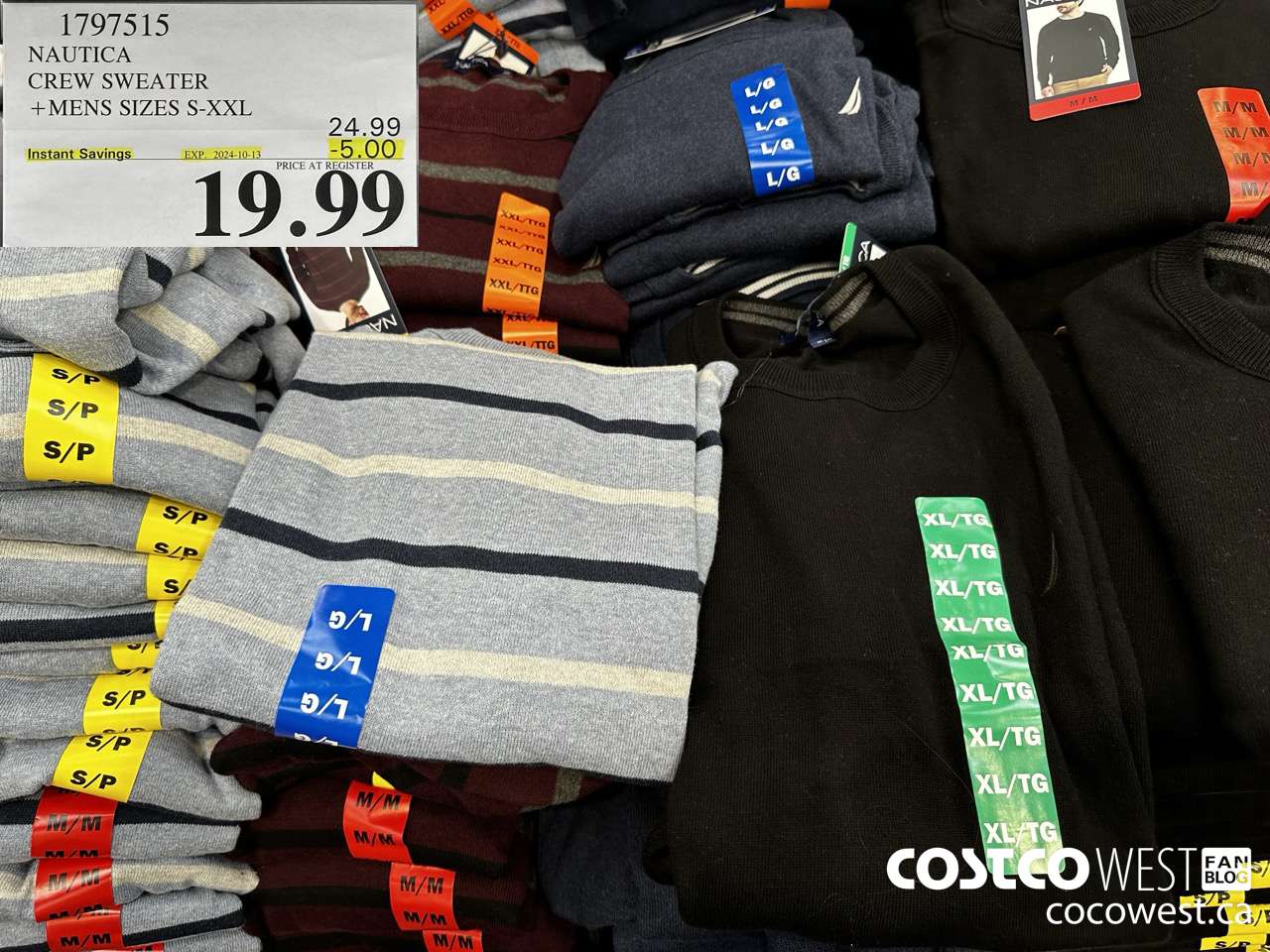 1797515 NAUTICA CREW SWEATER MENS SIZES S-XXL ($5.00 INSTANT SAVINGS EXPIRES ON 2024-10-13) $19.99