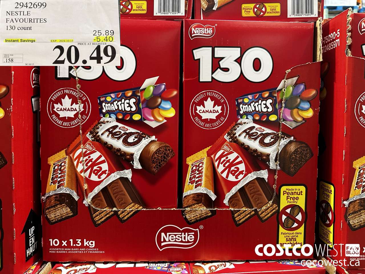 2942699 NESTLE FAVOURITES 130 COUNT ($5.40 INSTANT SAVINGS EXPIRES ON 2024-10-13) $20.49