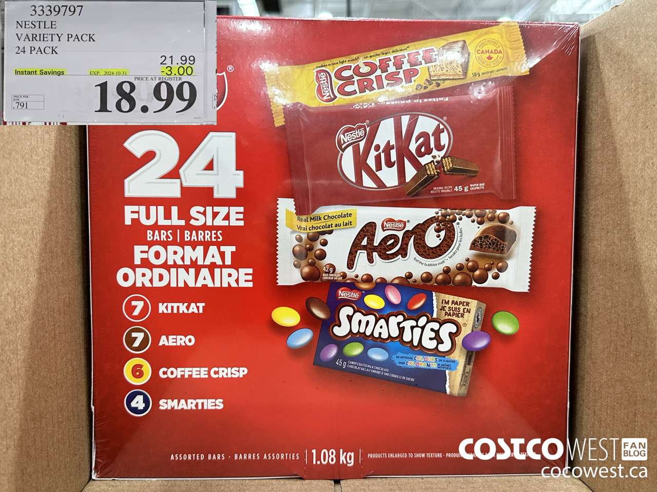 3339797 NESTLE VARIETY PACK 24 PACK ($3.00 INSTANT SAVINGS EXPIRES ON 2024-10-31) $18.99